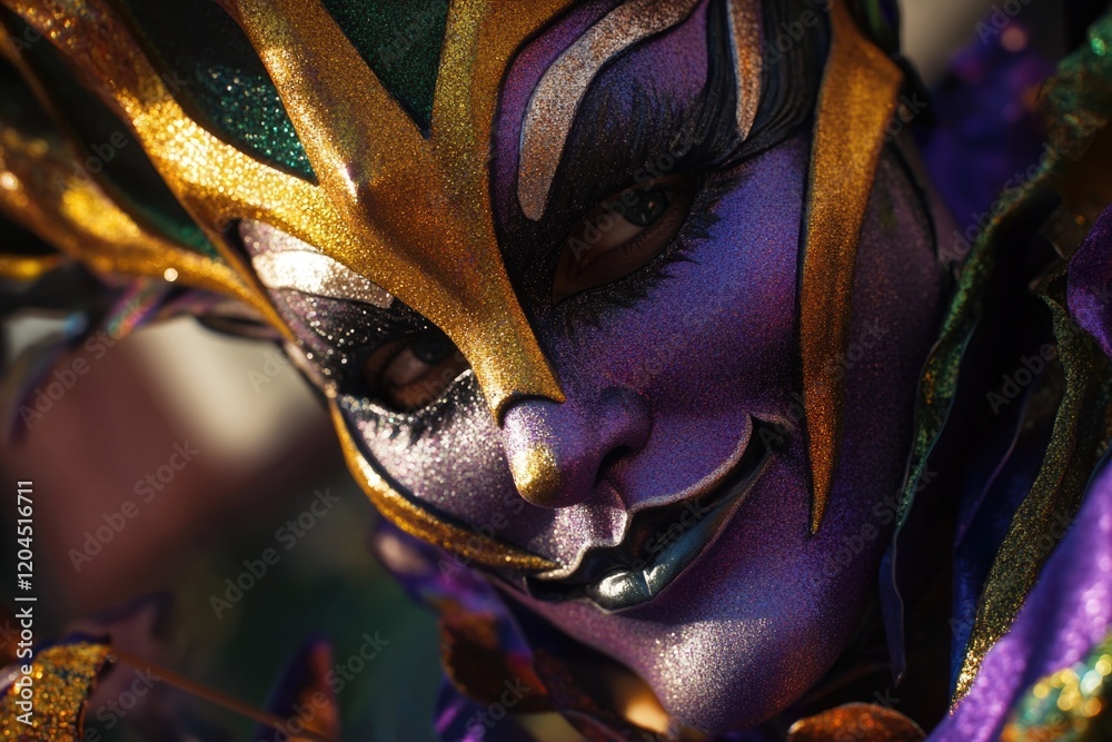 Aufkleber a close-up shot of someone dressed in a costume, perfect for use in character profiles or as a desig