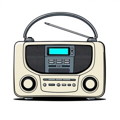 Fototapeta premium Retro radio isolated on white