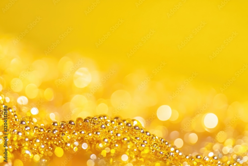 Poster a close-up shot of water droplets on a yellow background, great for use in design and graphics proje