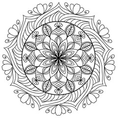 Floral Mandala Clipart.  , relaxing and easy mandala art for tattoo design Easy
