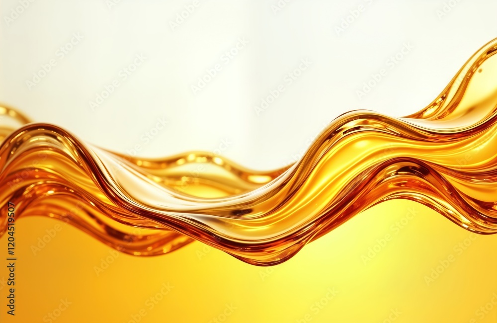 Aufkleber golden liquid flows in dynamic waves. abstract design. liquid gold motion. shiny surface. organic fl