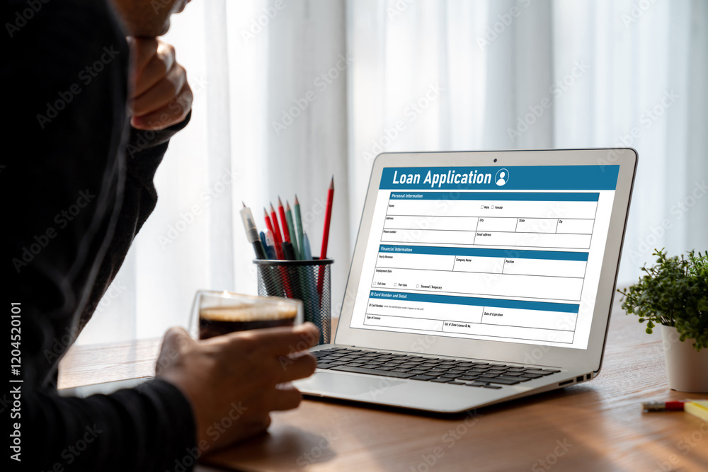 Wall mural online loan application form for modish digital information collection on the internet network