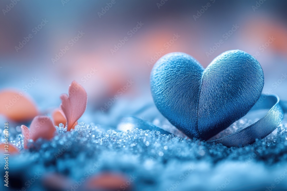 Aufkleber A close-up view of a heart-shaped object lying in the snow
