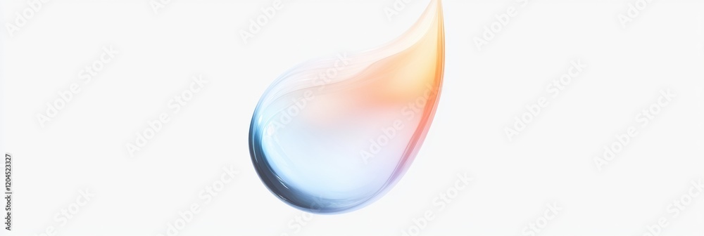 Aufkleber Stunning fluid design element with vibrant color transitions in smooth motion over a light background. Generative AI