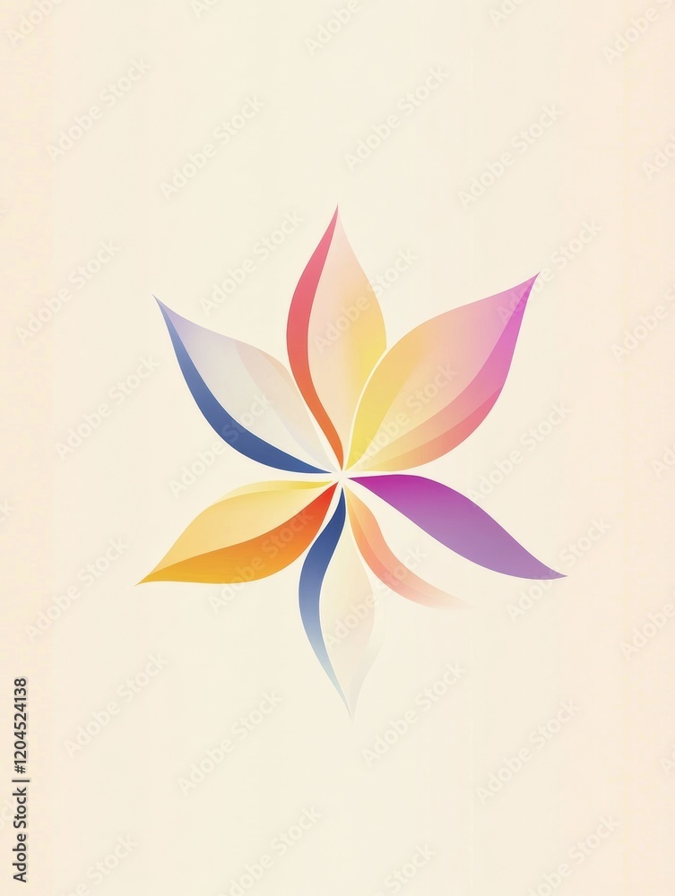 Aufkleber colorful floral design with vibrant petals radiating in a circular pattern. generative ai