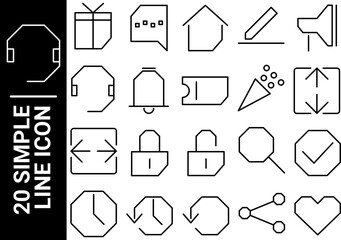 simple line icon black and white
