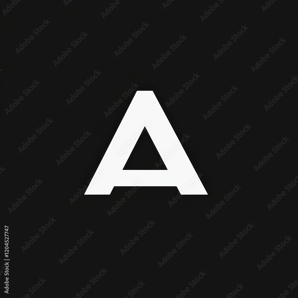 Leinwandbilder artistic representation of a bold letter a on a black background showcasing minimalistic design prin