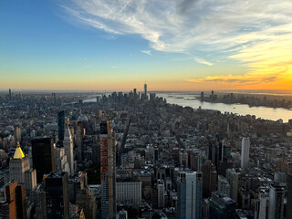 Obraz premium Manhattan New York Skyline at Sunset