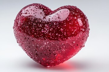 Fototapeta premium A close-up shot of a bright red heart-shaped object, ideal for romantic or Valentine's Day-themed designs