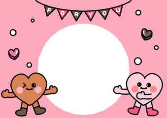 하트 캐릭터 특별한날 하트배경 분홍색배경 발렌타인데이 화이트데이 하트배경 일러스트