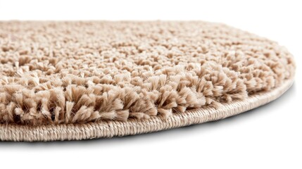 Soft, round carpet on a  white background perfect for enhancing any rooms warmth and charm.