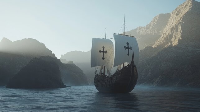 The MAGELLAN armada's flagship, the NAO VICTORIA, is a scientific 3D-reconstruction of Spanish galleons from the start of the 16th century, embarking on a global circumnavigation