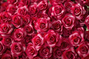 Obraz premium A bouquet of fresh red roses up close