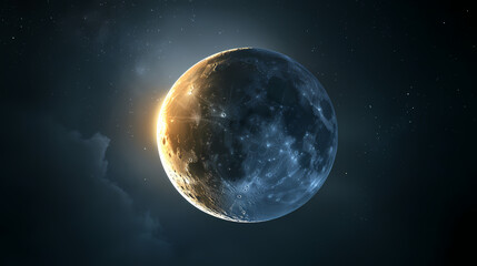 Fototapeta premium A close up of a planet. Lunar Eclipse. Illustration