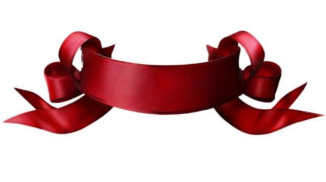 Red ribbon on a transparent background ,high resolution