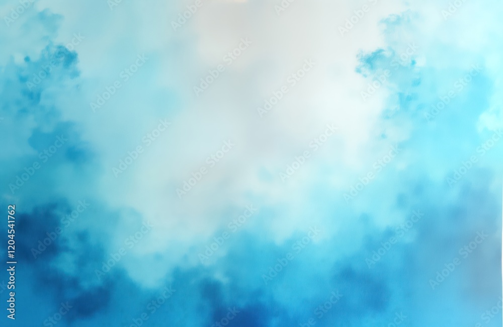 Poster abstract artistic blue watercolor background with soft color transitions from light turquoise to dar