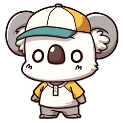 Obraz premium A cartoon anthropomorphic koala wearing baseball uniform