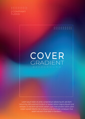 Obraz premium Vibrant abstract gradient background with a professional modern layout, featuring smooth color transitions in red, orange, and blue hues, ideal for branding, presentations, and design projects.