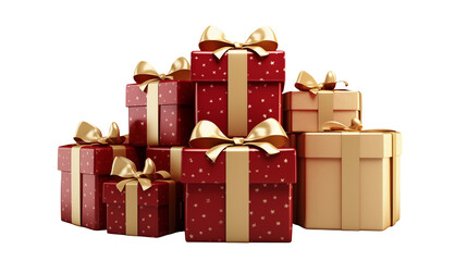 Red and Gold Gift Boxes Festive Holiday Background