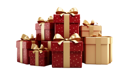 Red and Gold Gift Boxes Festive Holiday Background