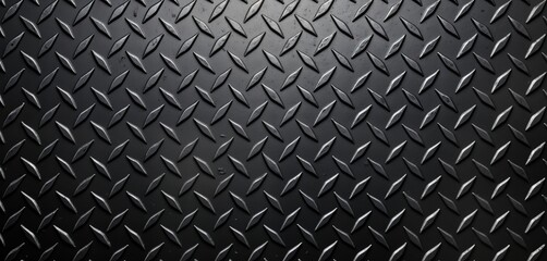 Industrial steel plate floor with diamond pattern. Seamless texture. Dark metallic background. Geometric design. Abstract industrial style. Perfect for construction building backgrounds. Durable,