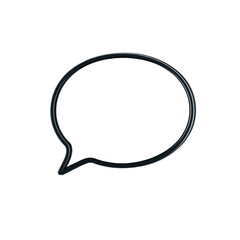 Minimalist Black Speech Bubble Icon &ndash; Clean Design Element for Communication Themes &ndash; Isolated on Transparent Background