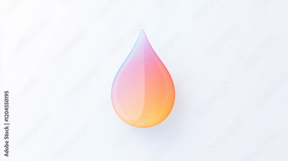 Poster colorful gradient water droplet design on a clean white background showcasing modern minimalism. gen