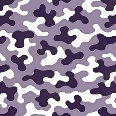 Purple, white camouflage pattern. Abstract design. Modern pattern. Geometric shapes in violet, white. Abstract art style. Stylish background. Minimalist design. Creative pattern. Fashionable look.