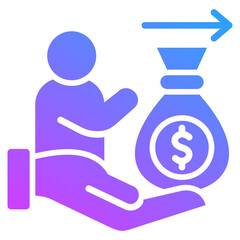 Financial Production Partners Glyph Gradient Icon