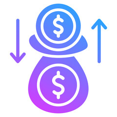 Financial Production Partners Glyph Gradient Icon