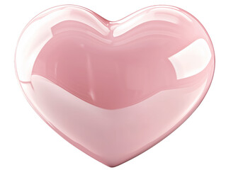 Glossy Pink Heart-Shaped Decorative Element, Perfect for Valentine's Day Celebrations and Romantic Designs