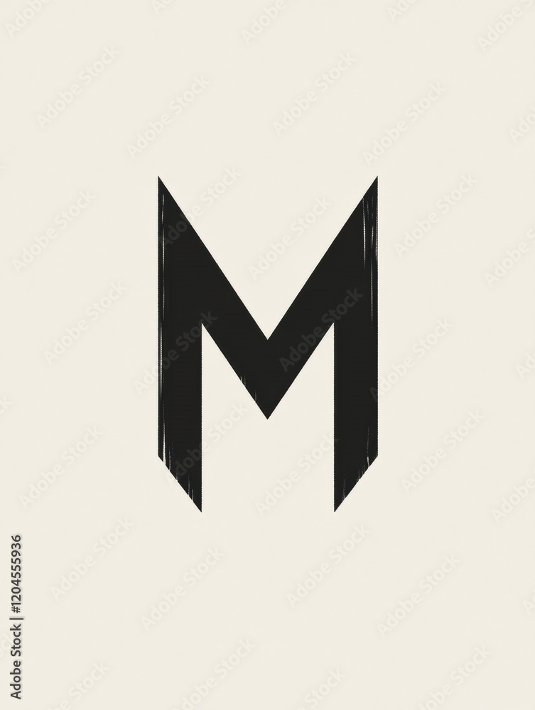 Aufkleber Unique bold letter M design with a minimalist style on a light background. Generative AI