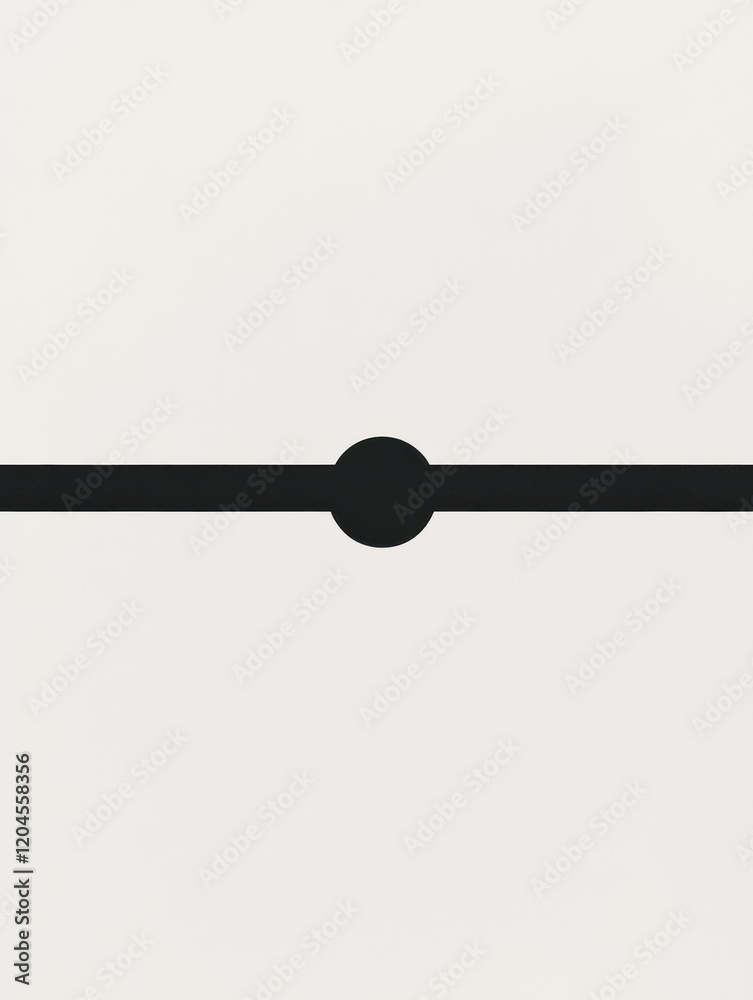 Fototapete simple design featuring a horizontal line with a circle at the center on a light background. generat