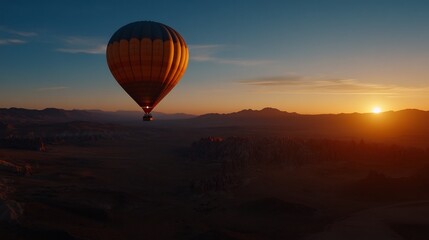 Obraz premium Sunrise Hot Air Balloon Ride Over Majestic Cappadocian Landscape