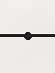 Simple design featuring a horizontal line with a circle at the center on a light background. Generative AI