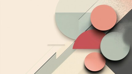 Abstract geometric shapes background with pastel colors and shadows.