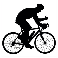Cycling Silhouette Vector Illustration of a Cyclist Riding