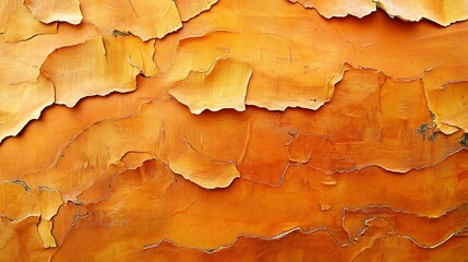 Naklejka premium Abstract Orange Tree Bark Texture Background Detailed Closeup