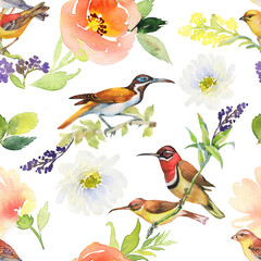 seamless pattern with birds