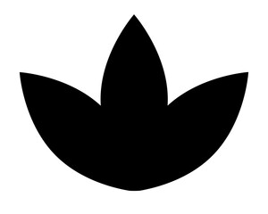 Lotus flower, plant - vector silhouette for logo or pictogram. Stylized Water Lily Flower for stencil, sign or icon	