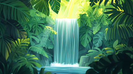 serene cascading waterfall