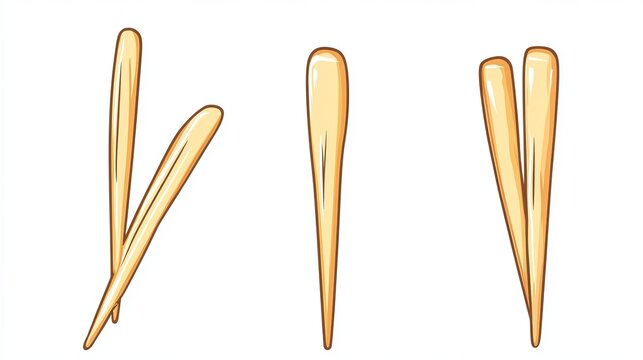 Cartoon-style vector icons depicting toothpicks for use with food or cocktails