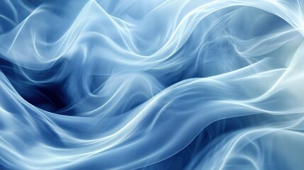 Obraz premium Abstract blue flowing smoke or fabric texture.