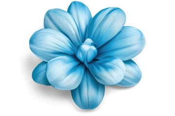 Naklejka premium Beautiful blue flower with intricate petal details against a white background, ideal for nature-themed designs