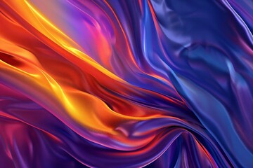 Obraz premium Abstract vibrant background with colorful waves and lines. Blue, purple and orange colors. Futuristic digital technology concept. Backdrop for design, wallpaper, poster, banner