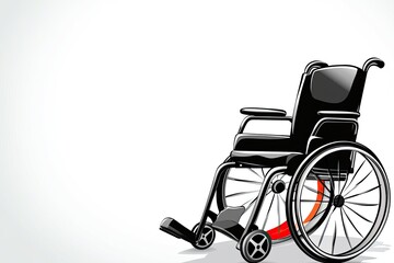 Fototapeta premium A sleek, modern wheelchair positioned against a minimalist background, symbolizing mobility and independence