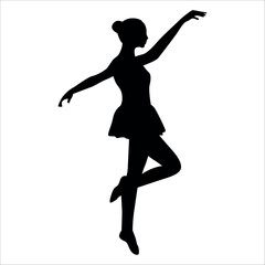 Female Dancer or Woman Dancing silhouette Vector art