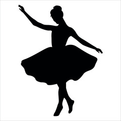 Female Dancer or Woman Dancing silhouette Vector art