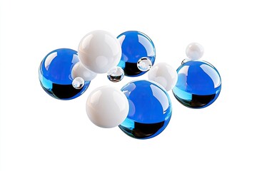 Colorful abstract representation of water molecules floating in a bright background