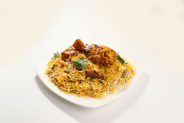 Chicken Biryani Plate top view
